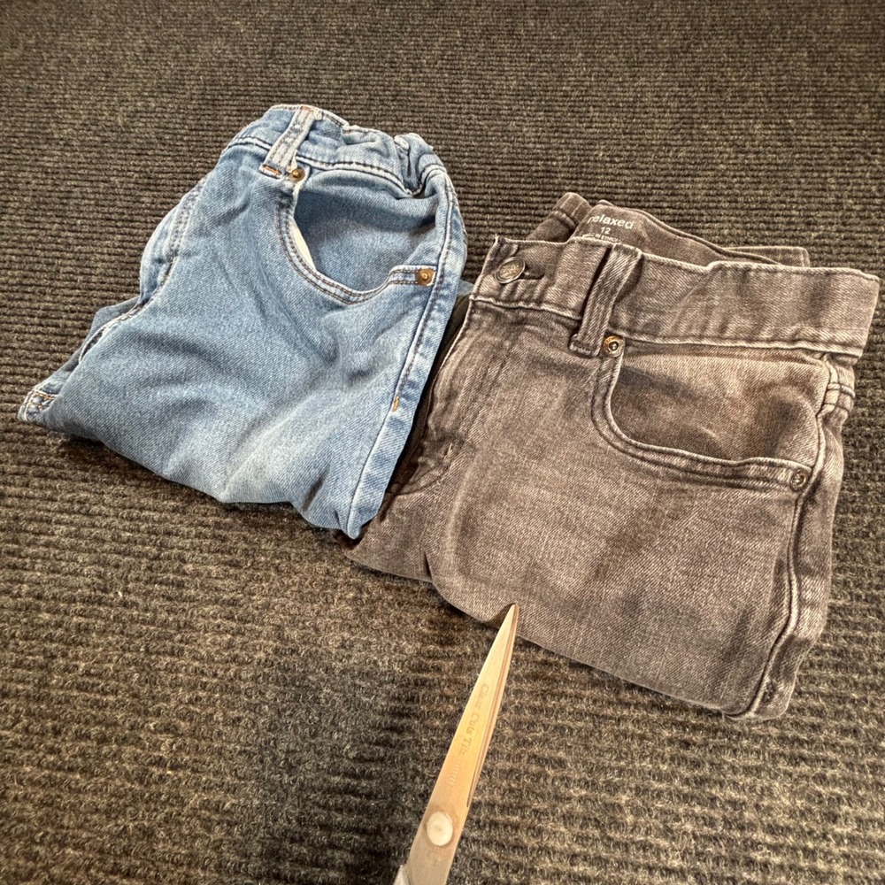 Wonder Nation Boys Jeans Bundle Size 12 Slim Blue Relaxed Grey Denim Pants 2pk - Picture 5 of 5